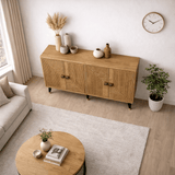 Modernes Sideboard in Saphir-Eichenoptik-Gold 120 cm Melamin Ahart