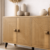 Modernes Sideboard in Saphir-Eichenoptik-Gold 120 cm Melamin Ahart