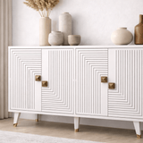 Modern Dressoir Wit-Goud 120 cm Melamine Ahart