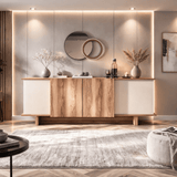 Modern Sideboard Sand-Walnuss-Optik Melamin Diana 180 cm