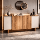 Modern Sideboard Sand-Walnuss-Optik Melamin Diana 180 cm