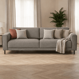 Modern 3-sitzer Sofa Taupefarbener Stoff Aniko 213x90x78 cm