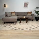 Modernes 3-Sitzer Ecksofa Links Taupe Stoff Aniko mit Liege 240x197x78 cm