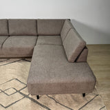 Modernes 3-Sitzer Ecksofa Rechts Taupe Stoff Aniko mit Liege 240x197x78 cm