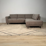 Modernes 3-Sitzer Ecksofa Rechts Taupe Stoff Aniko mit Liege 240x197x78 cm