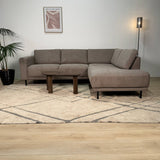 Modernes 3-Sitzer Ecksofa Rechts Taupe Stoff Aniko mit Liege 240x197x78 cm