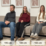 Modernes U-Sofa Ecksofa rechts taupe Stoff Aniko 310x197x78 cm