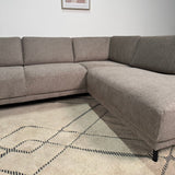 Modernes 3-Sitzer Ecksofa Rechts Taupe Stoff Aniko mit Liege 240x197x78 cm