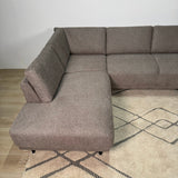 Modernes U-Sofa Ecksofa links, taupe Stoff Aniko, 310x197x78 cm