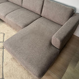 Modernes U-Sofa Ecksofa links, taupe Stoff Aniko, 310x197x78 cm
