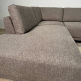 Modernes 3-Sitzer Ecksofa Links Taupe Stoff Aniko mit Liege 240x197x78 cm