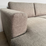 Modernes U-Sofa Ecksofa rechts taupe Stoff Aniko 310x197x78 cm