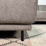 Modernes 3-Sitzer Ecksofa Links Taupe Stoff Aniko mit Liege 240x197x78 cm