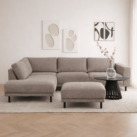 Modernes 3-Sitzer Ecksofa Rechts Anthrazit Stoff Aniko mit Liege 240x197x78 cm