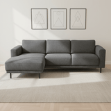 Modernes Ecksofa Links Anthrazit Stoff Aniko mit Chaiselongue 238x142x78 cm