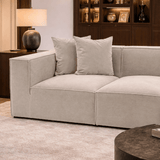 Modulares XXL-Ecksofa beige Leinen 430 cm breit Sora