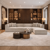Modulares XXL-Ecksofa beige Leinen 430 cm breit Sora