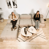 Modulare Bank 3sitzer mit Hocker Doeblo Beige