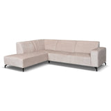 Ecksofa Manon mit Chaise Longue verließ Chenille Beige