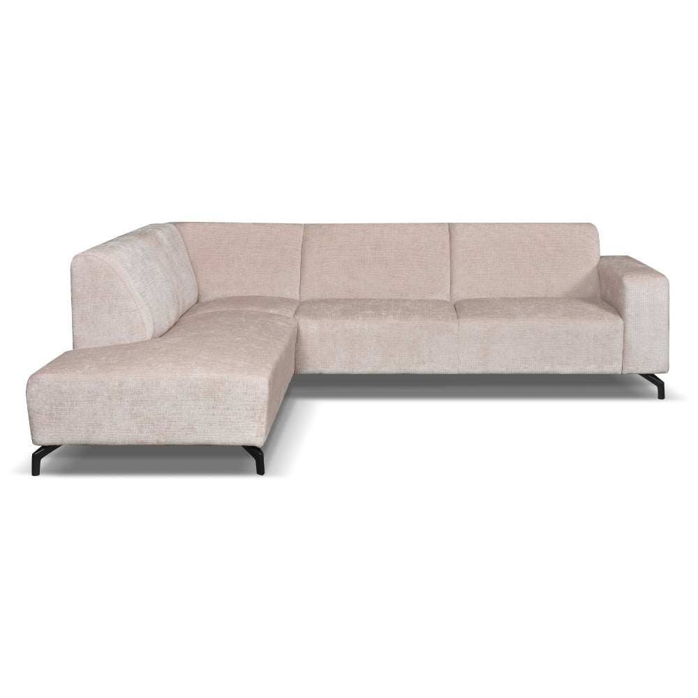 Ecksofa Manon mit Chaise Longue verließ Chenille Beige