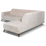 Ecksofa Manon mit Chaise Longue verließ Chenille Beige