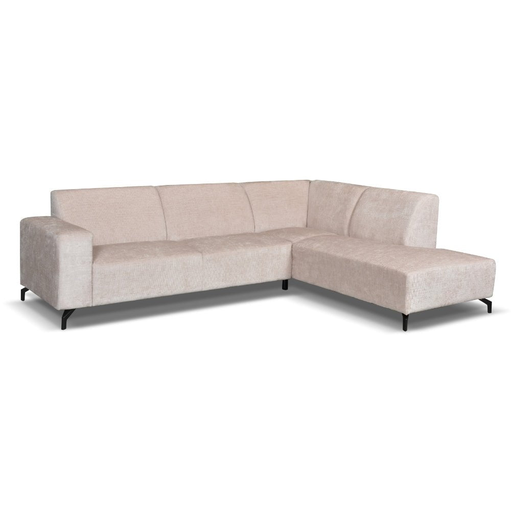 Ecksofa Manon mit Chaise Longue auf der rechten Chenille Beige