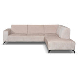 Ecksofa Manon mit Chaise Longue auf der rechten Chenille Beige