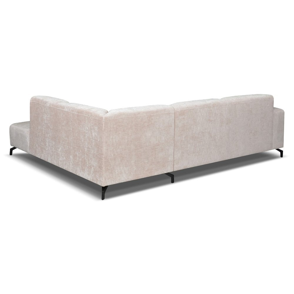 Ecksofa Manon mit Chaise Longue auf der rechten Chenille Beige