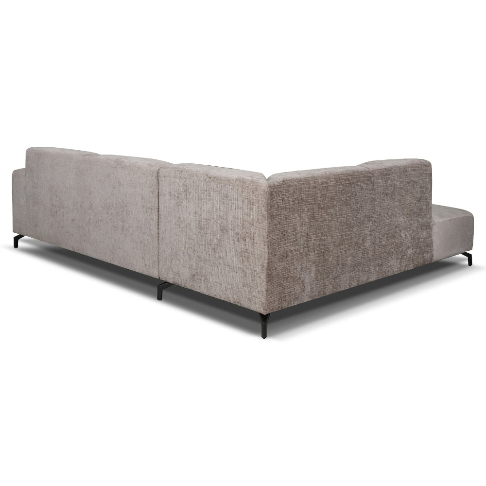 Ecksofa Manon mit Chaise Longue verließ Chenille Taupe