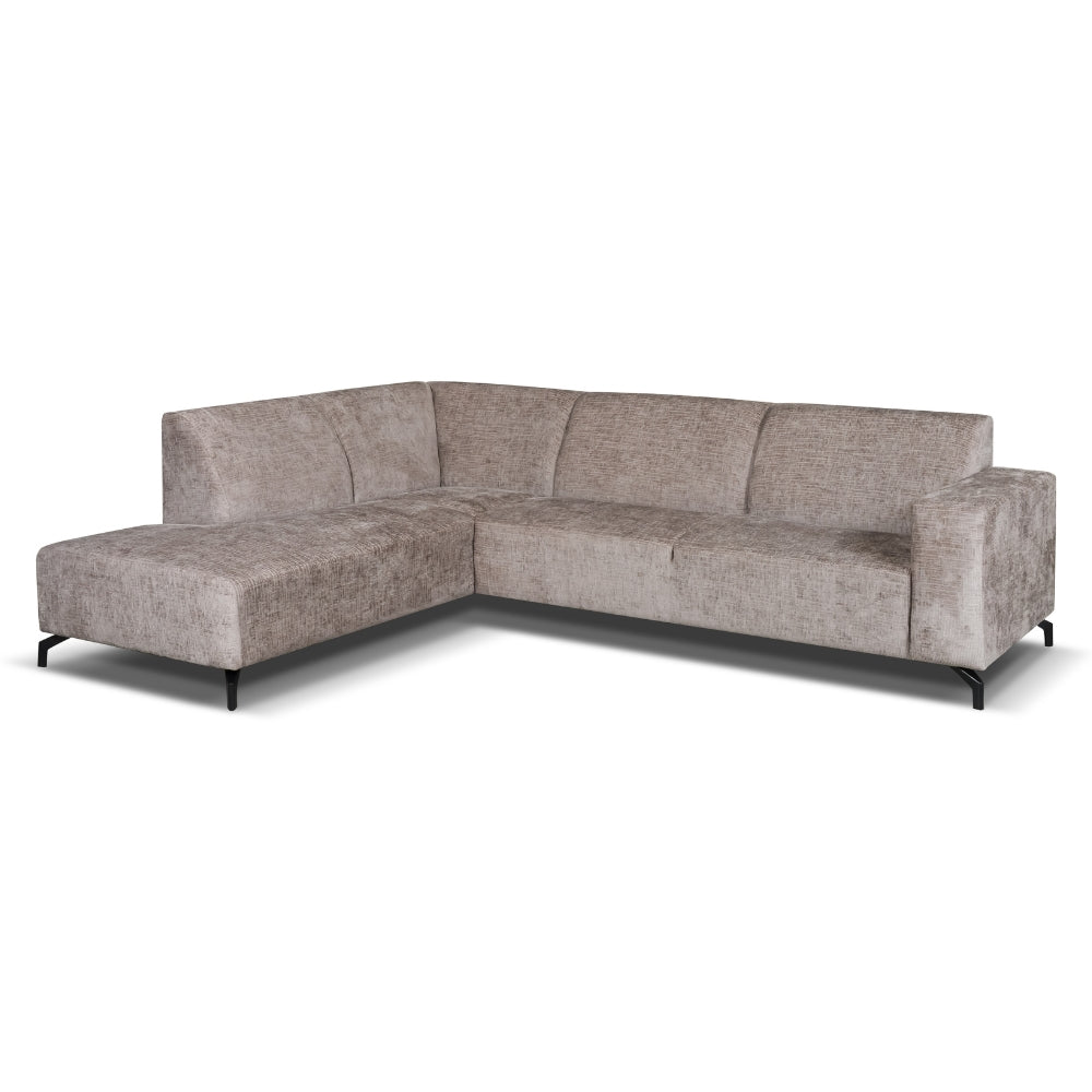 Ecksofa Manon mit Chaise Longue verließ Chenille Taupe