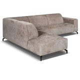 Ecksofa Manon mit Chaise Longue verließ Chenille Taupe