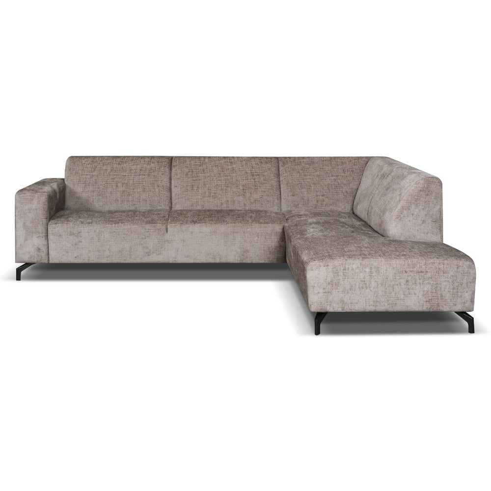 Ecksofa Manon mit Chaise Longue auf der rechten Chenille Taupe