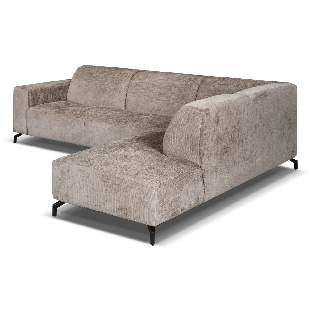 Ecksofa Manon mit Chaise Longue auf der rechten Chenille Taupe