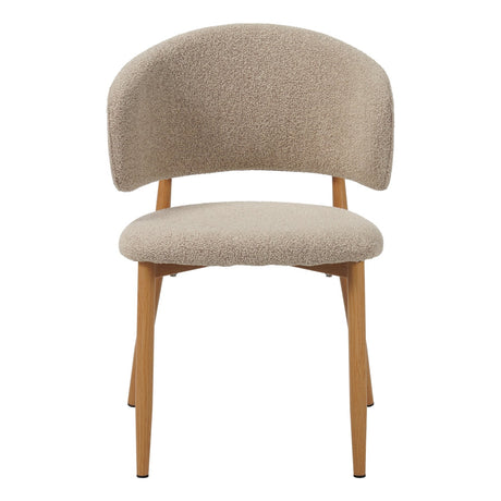 Japandi Esstuhl Yuka Sand - Eichenholzoptik Rahmen