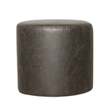 Poefs-Ronde poef antraciet ecoleer - 40x40x35 cm - Mave-Dimehouse