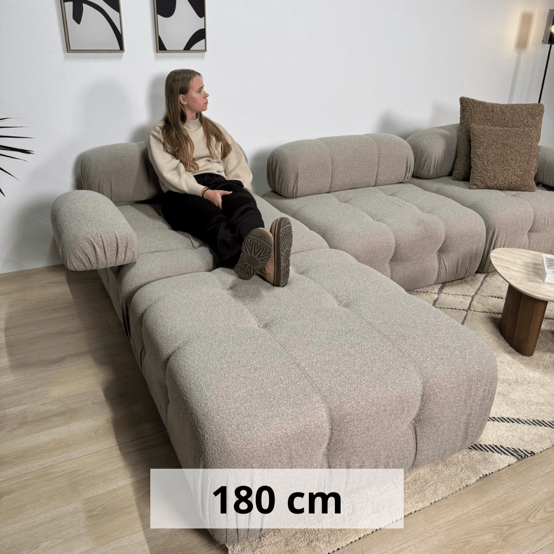 Modulare Bank 3sitzer mit Hocker Doeblo Beige