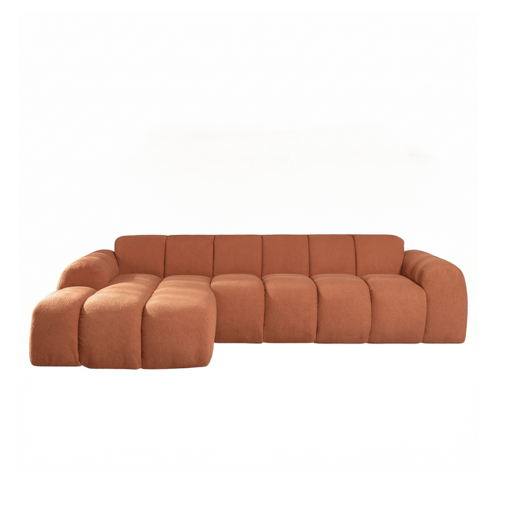 Banken-Ecksofa mit Lounge-Käufer Bouclé Stoff - Streifen - links - Brix -Dimehouse