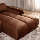 Banken-Ecksofa mit Lounge-Käufer Samt Strukturstoff - Streifen - rechts - Brix-Dimehouse