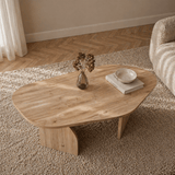 Bio Couchtisch Eiche Melamin Japandi – 105 x 65 cm – Regal