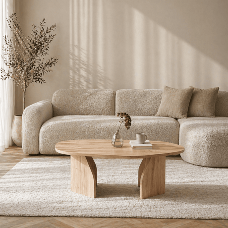 Bio-Couchtisch Eiche Melamin – 105 x 65 cm – Gestell