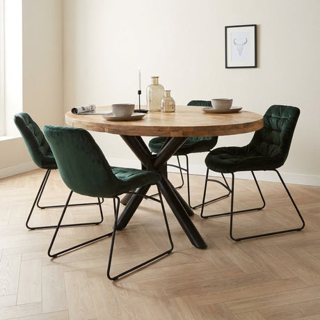 Ovale Eettafel Oregon Mangohout - Kruisframe sfeerfoto in modern interieur