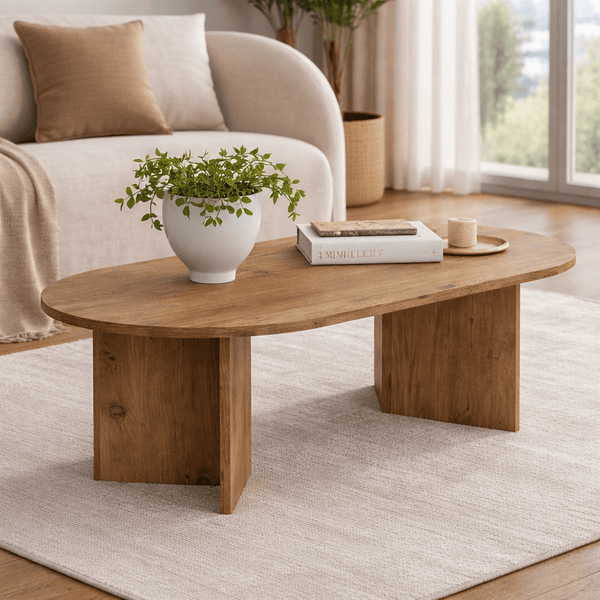 Couchtisch Kiefer Melamin Bogenform Koda 119x60 cm – Dimehouse