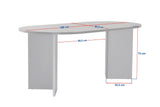 Ovaler Esstisch mit Travertinplatte – Walnuss-Melamin – 180 x 89,5 x 75 cm – Sota