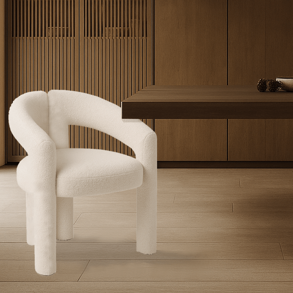 Design Esszimmerstuhl Ivor Bouclé Maro - Vollständig Stoff 