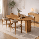 Ovale eettafel Grenen melamine - Japandi -  180x89,5x75 cm - Sota