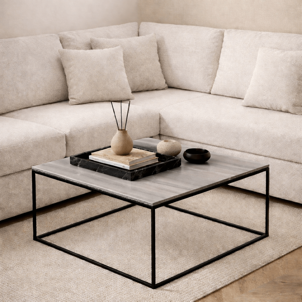 couchtisch quadratisch weiß hochglanz SalesFever Couch-Tisch mit Schublade 100x100cm | Carla Praktische Faltbare Wäschebox -