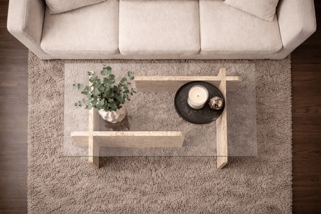 Couchtisch Travertinglas Opal 105x65 cm