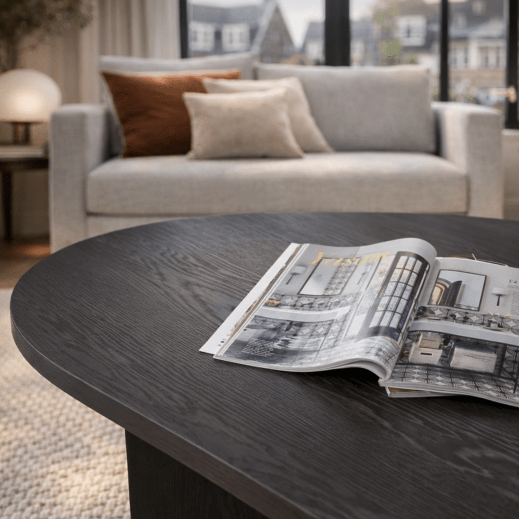 Wohnzimmertisch Sable Lumiere Schwarz 119x60 cm Melamin 