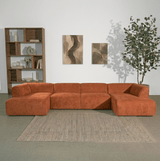 Banken-U-bank koper chenille bouclé - 370x169 cm - Jaylen-Dimehouse