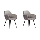 Set von 2 Esszimmerstühlen Rivo Rib Rock Silber 